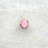 Gouden ring met roze steen | Roestvrijstalen sieraden kopen online | BY BLOOM sieraden