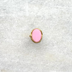 Gouden ring met roze steen | Roestvrijstalen sieraden kopen online | BY BLOOM sieraden