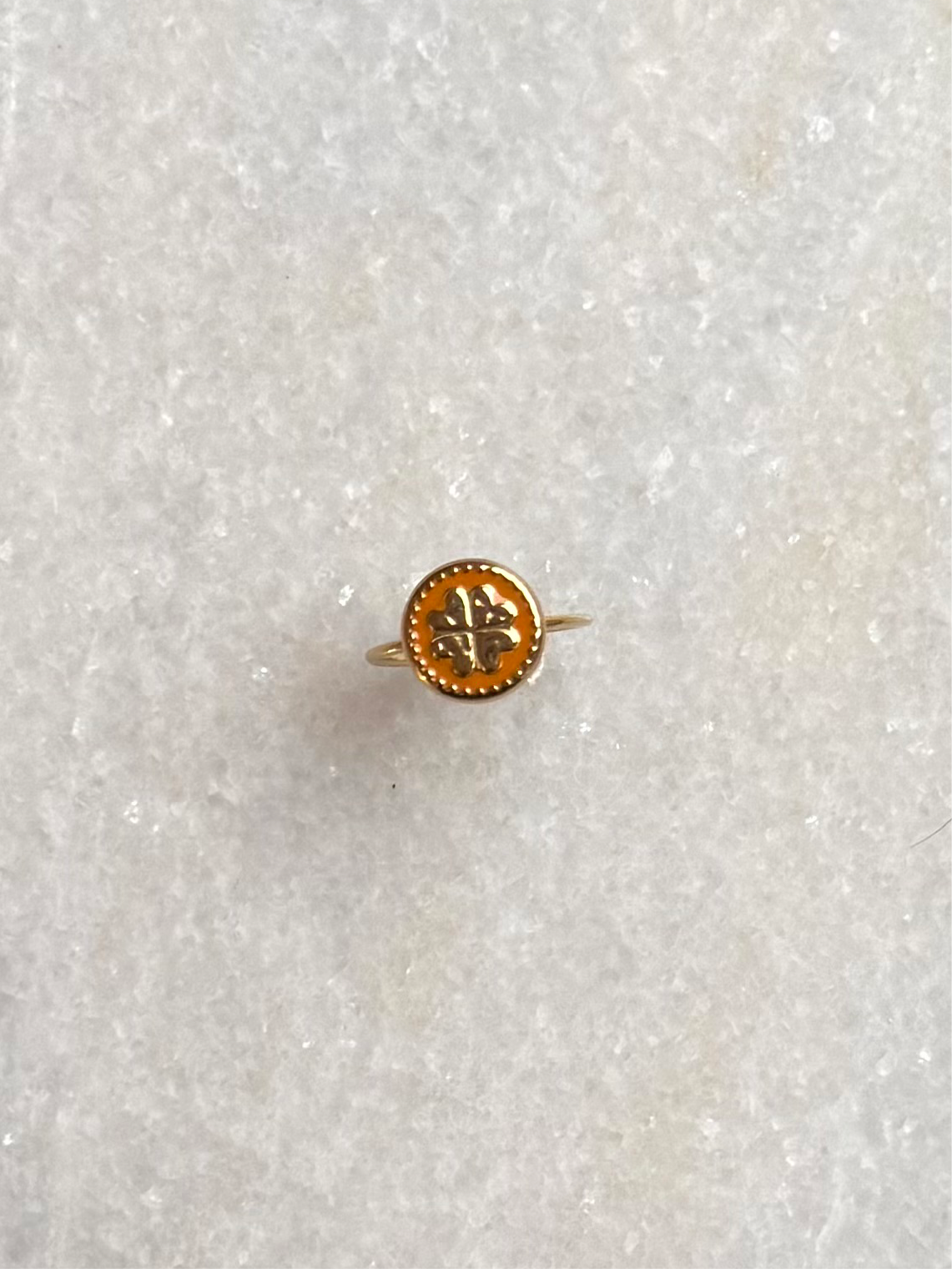Gouden ring met klaver | BY BLOOM ring kopen online