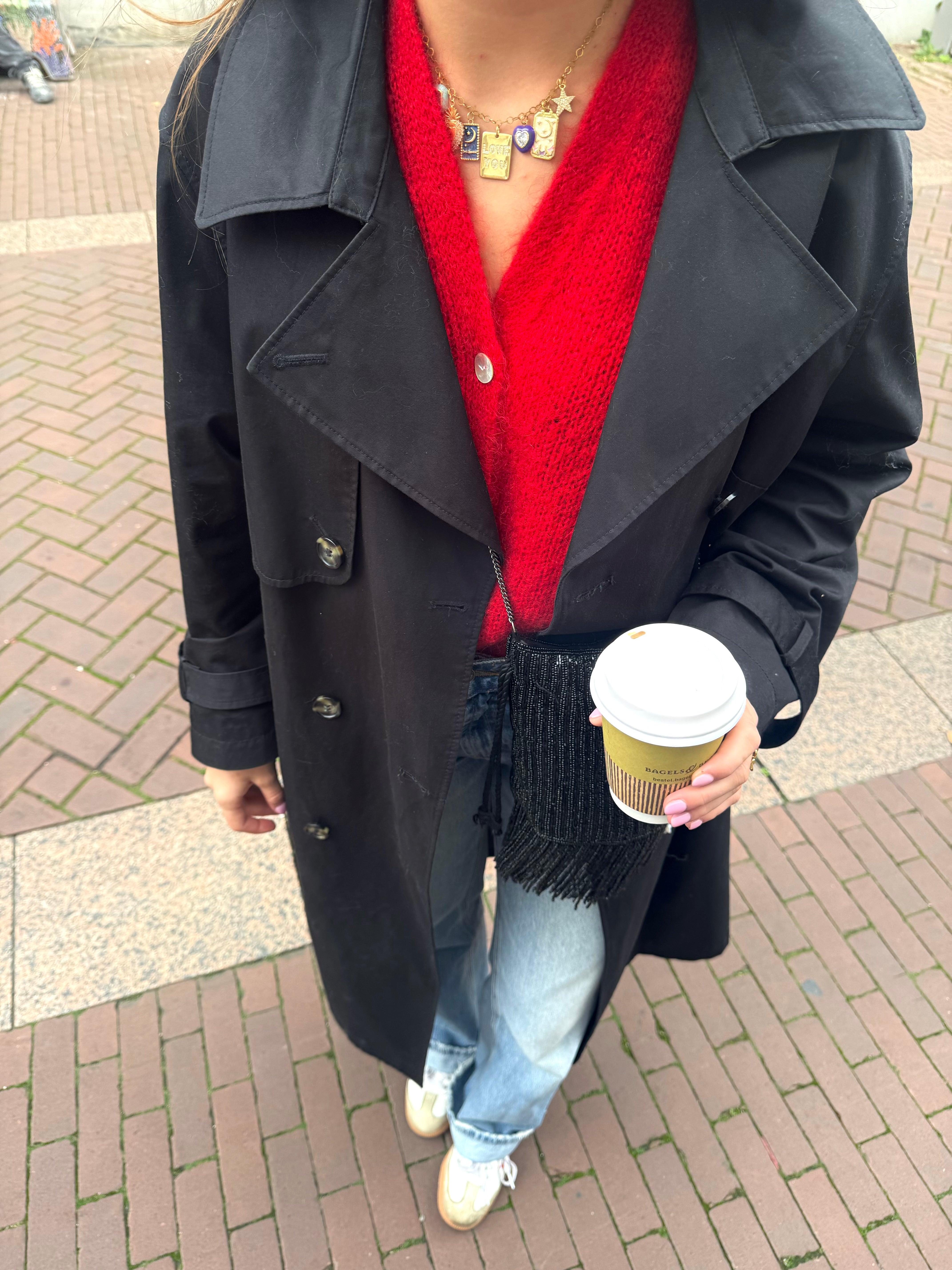 Spencer rood kopen | Mohair gilet met knopen | Dameskleding kopen online | BY BLOOM
