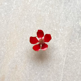 Ring met rode bloem | Bloemen ring | Stainless Steel flower ring | BY BLOOM ring online kopen