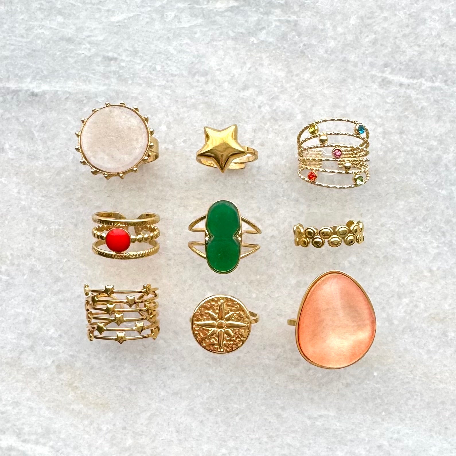 Gouden ring met sterren | Sterren ring kopen | Online ring bestellen | BY BLOOM ring