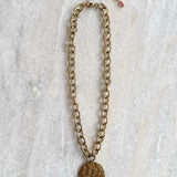 Gouden ketting met munt | Stainless Steel coin ketting | BY BLOOM ketting kopen online