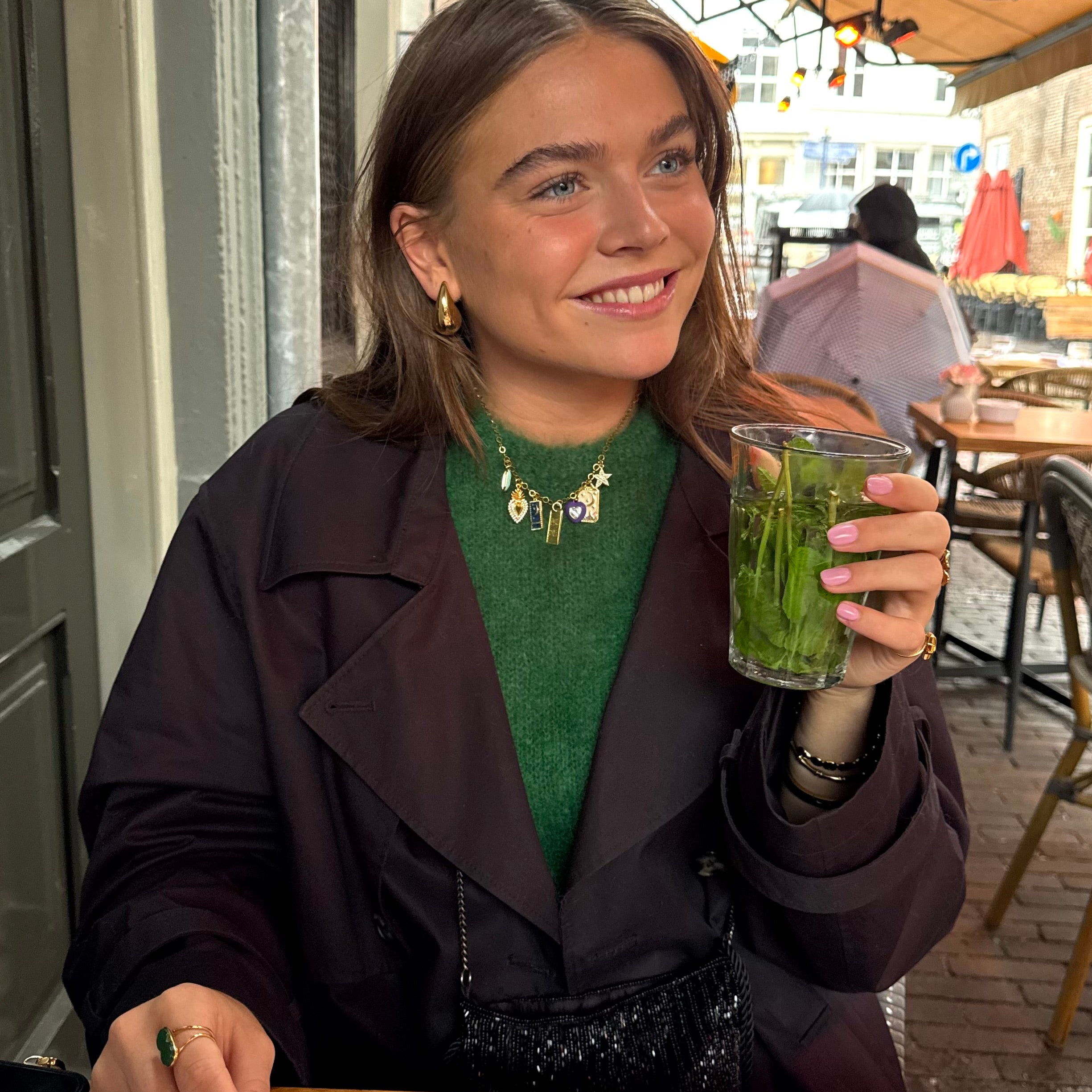 Groene mohair spencer voor dames | Dameskleding kopen online | Mohair top kopen | BY BLOOM