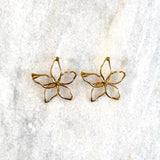 Bloem oorbellen | Gouden flower oorbellen | Stainless Steel Flower Earring | BY BLOOM