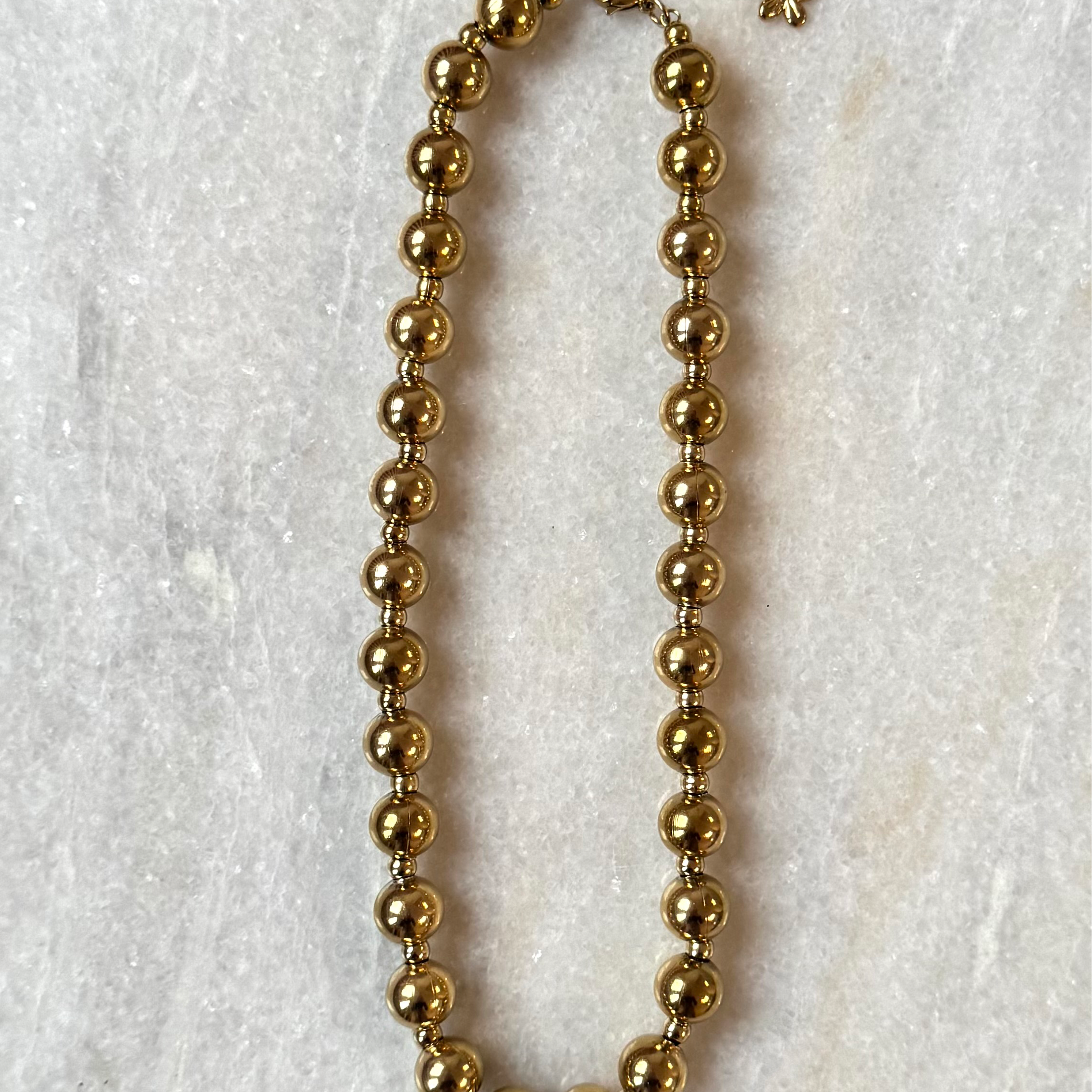 Gouden bollen ketting | Stainless Steel Ketting | BY BLOOM