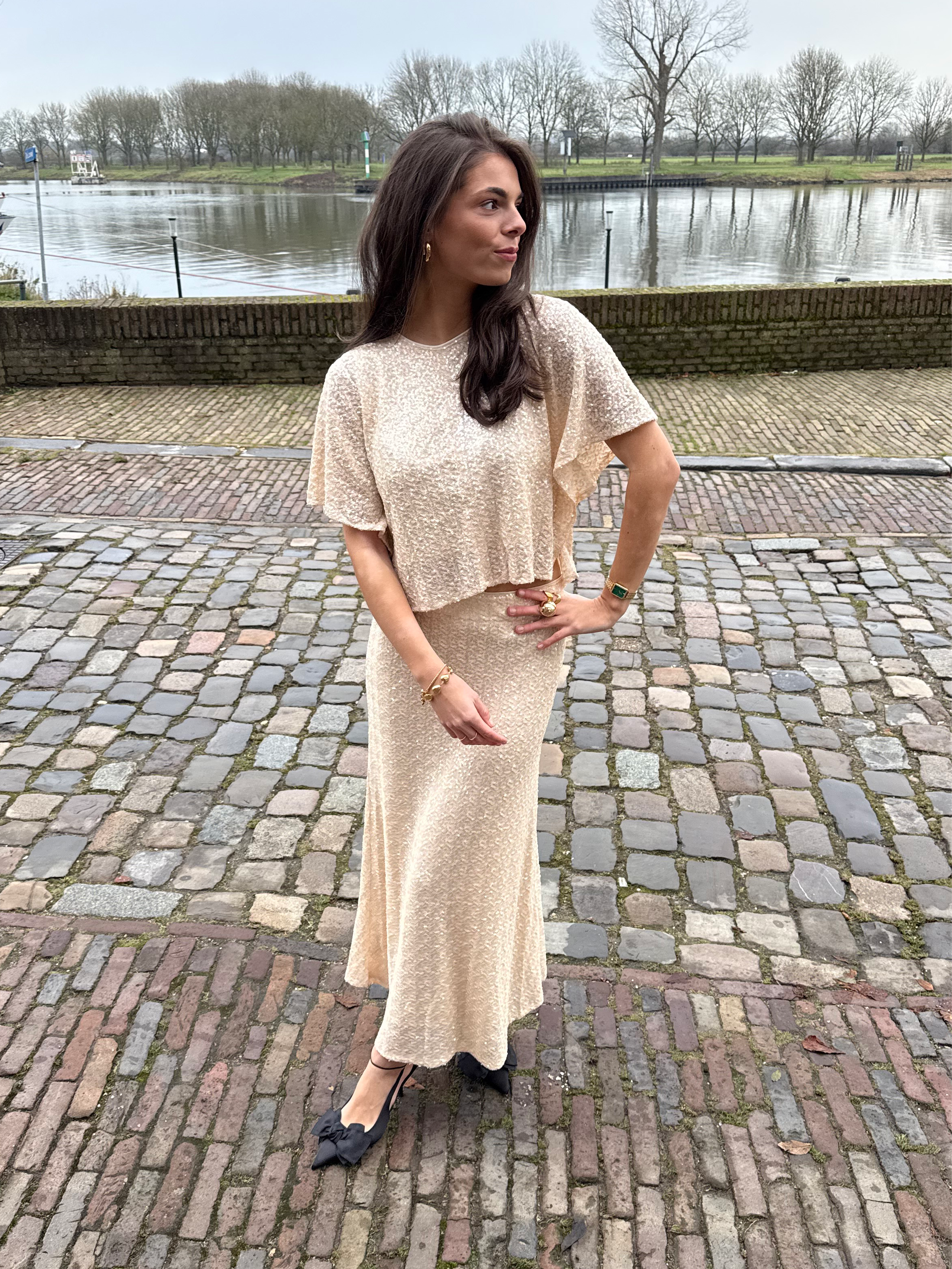 Pailletten rok met top | BY BLOOM dames kleding | Kleding set met pailletten | Kleding kopen online