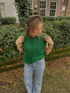 Groene mohair spencer | Dameskleding kopen online | Mohair top voor dames | BY BLOOM