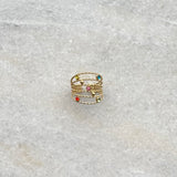 Gouden ring met regenboog steentjes | Gouden stainless steel ring | BY BLOOM sieraden