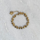 Gouden armband met strikjes | Roestvrijstalen armband met strikjes | Strik armband