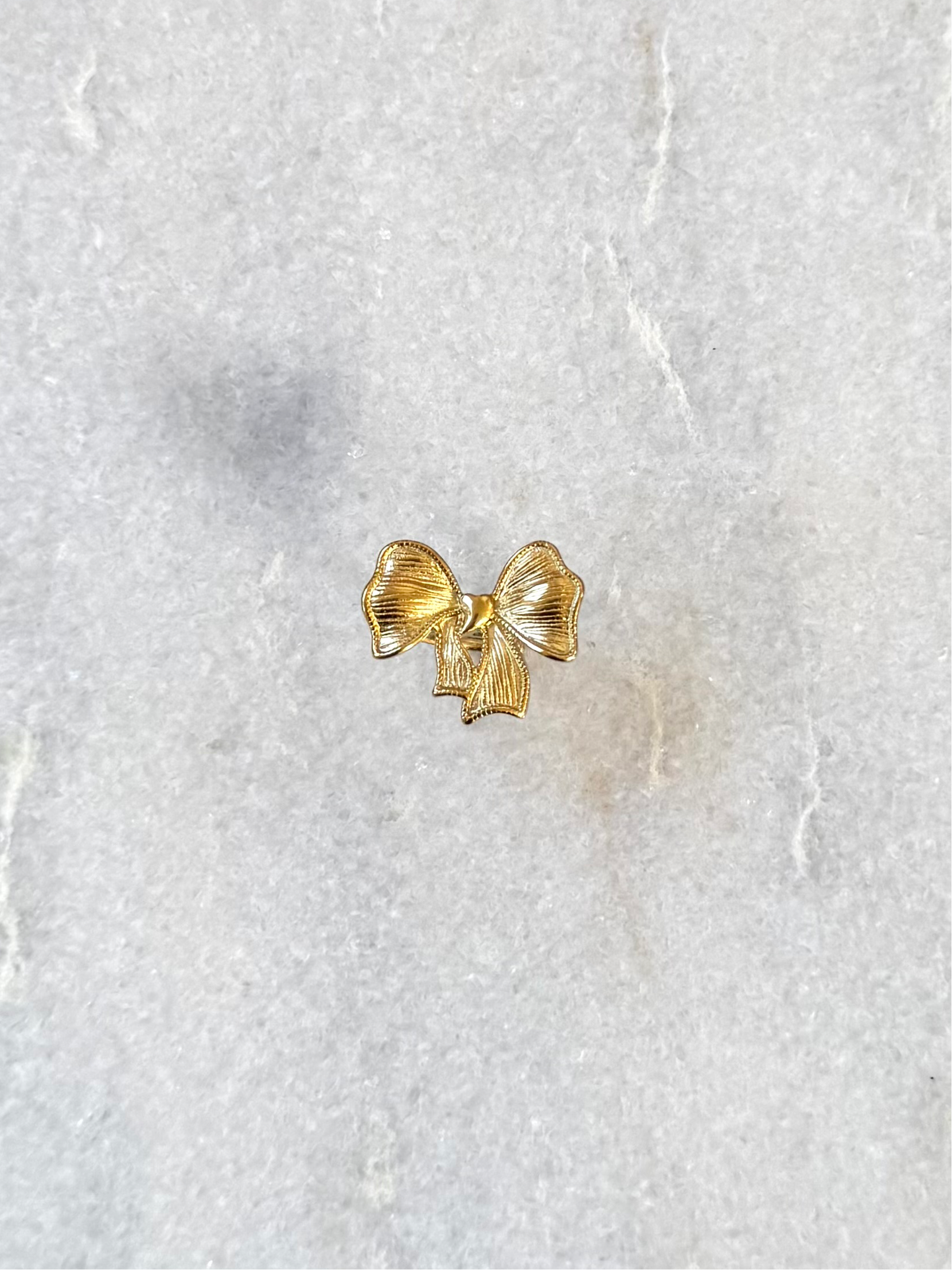 Gouden strik ring | Ring met strik | Stainless Steel ring