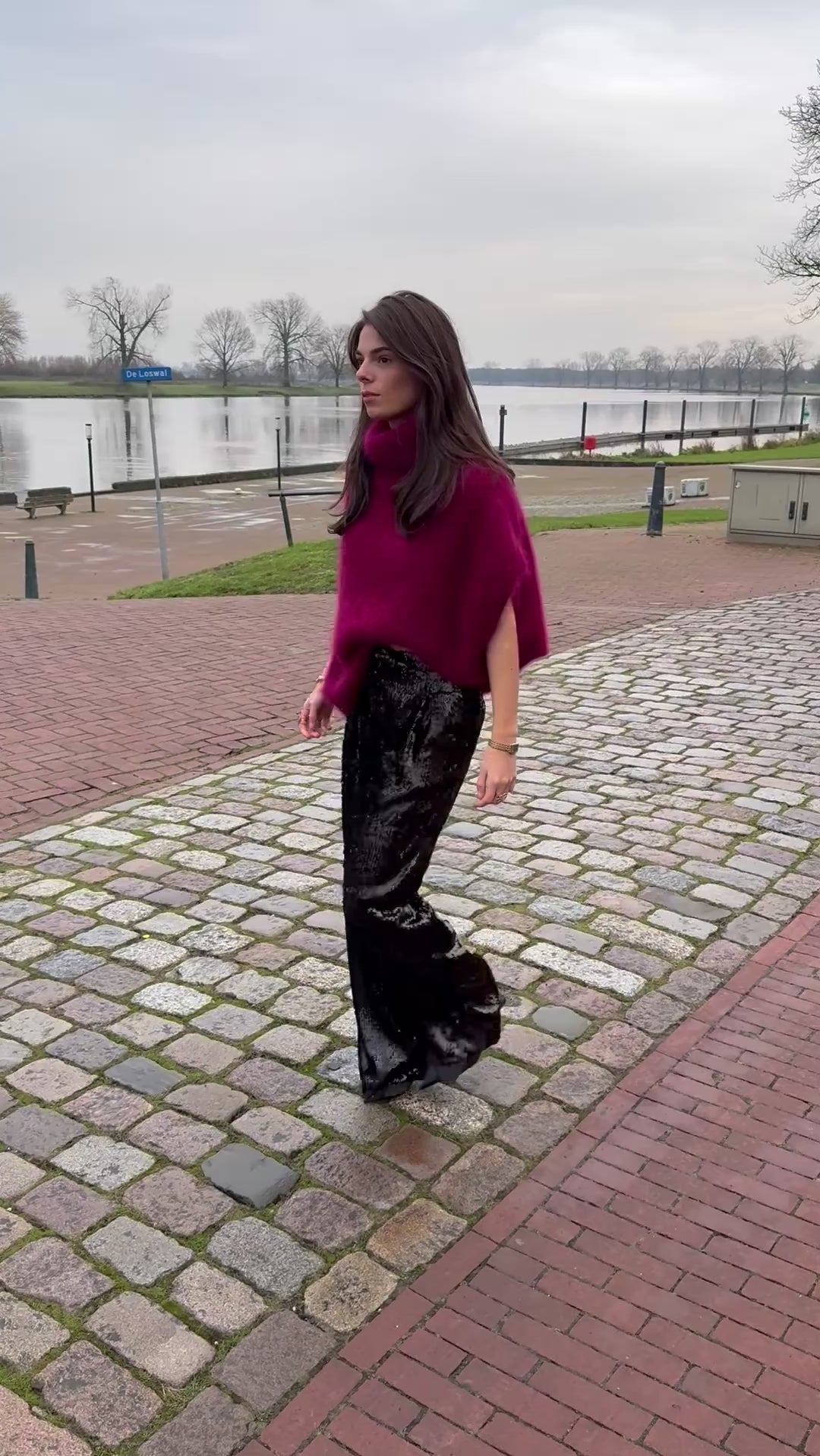 Pailletten broek zwart | Feestelijke broek kopen online | BY BLOOM